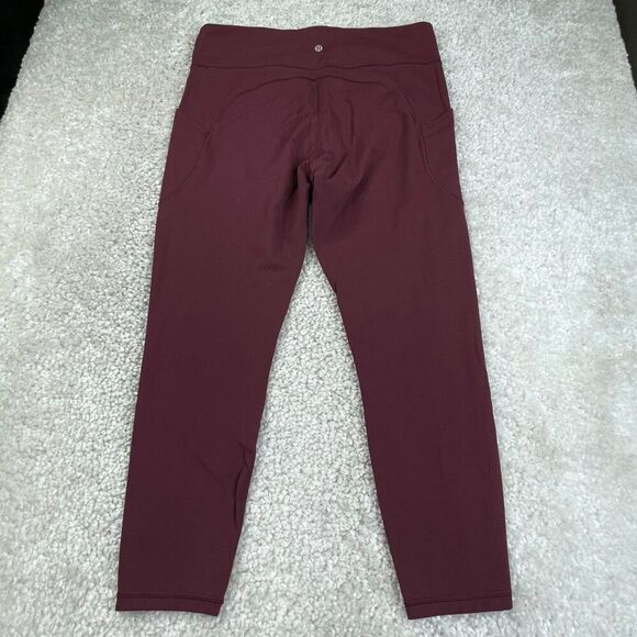 Lululemon Invigorate Hi Rise Crop Legging Red Merlot - Picture 3 of 11